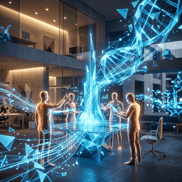 Leaders reviewing AI strategy together